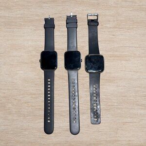 Lot of 3 Smart Watches Unisex Fit Bit Black Fitness Technology UNTESTED
